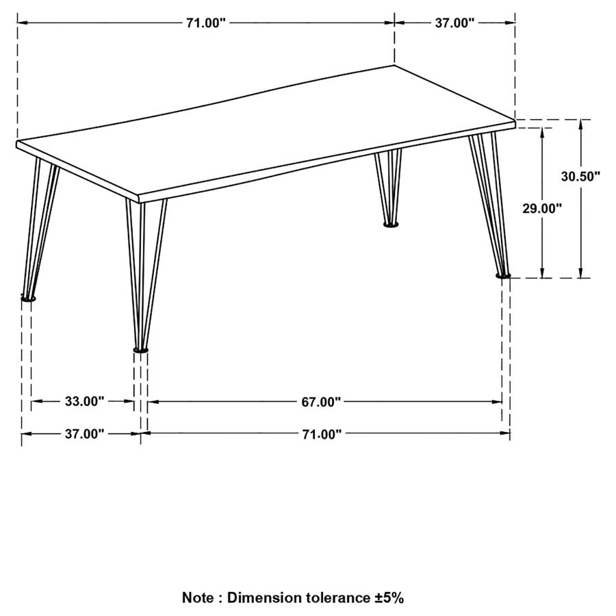 Home & Sleep Outlet - Sherman 71-inch Live Edge Dining Table Natural Acacia