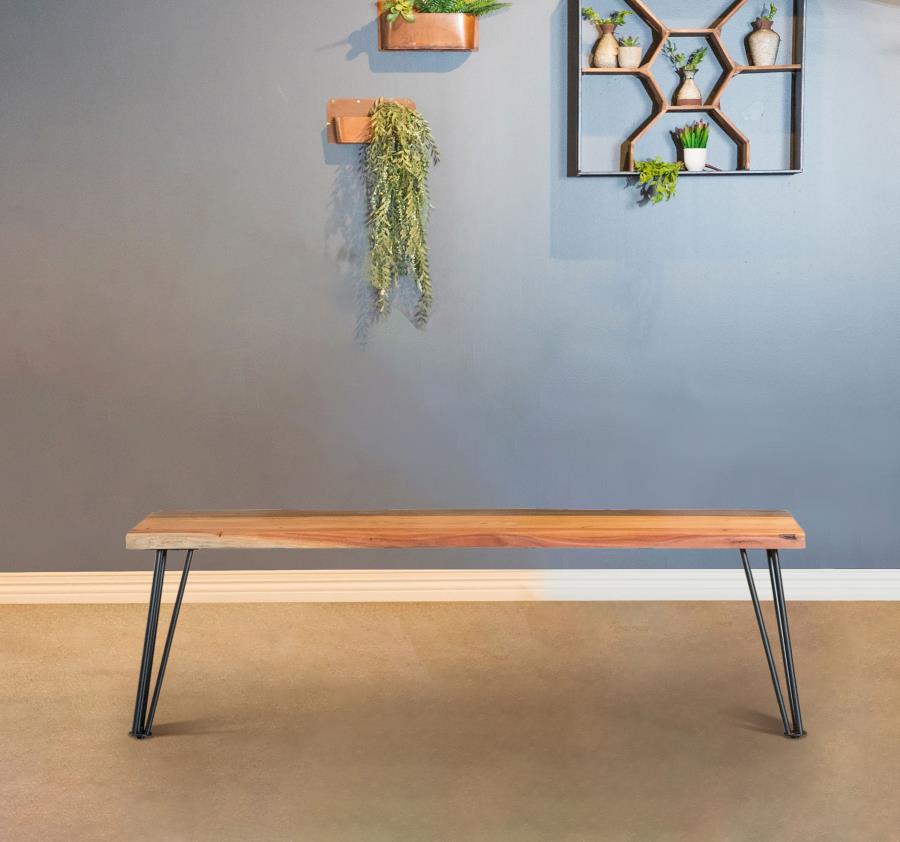 Home & Sleep Outlet - Sherman Wood Dining Bench Natural Acacia