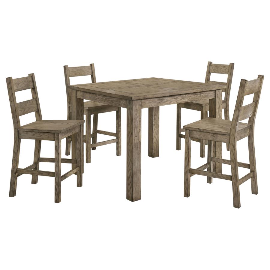 Home & Sleep Outlet - Cardova 5-piece Counter Height Dining Table Set Vineyard Oak
