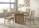 Adina 5-piece Round Dining Table Set Distressed Light Brown