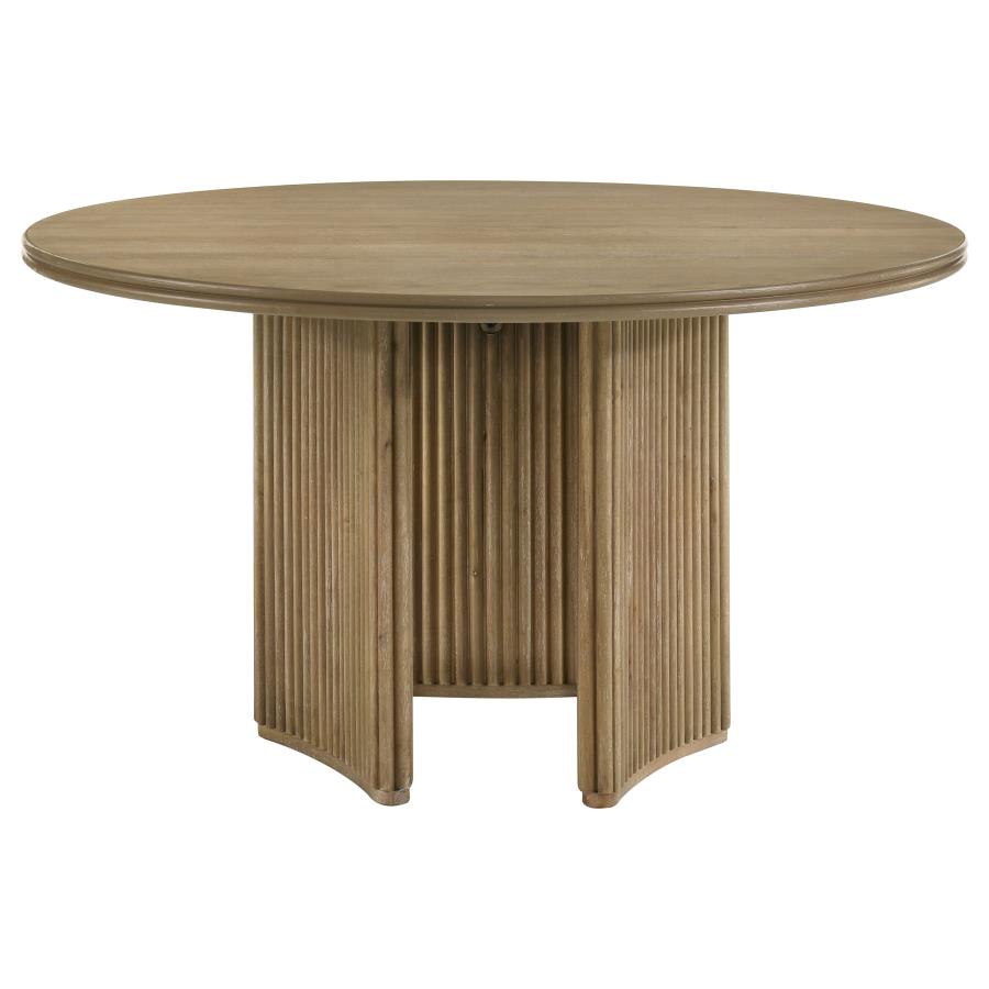 Home & Sleep Outlet - Adina 5-piece Round Dining Table Set Distressed Light Brown