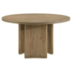Home & Sleep Outlet - Adina 5-piece Round Dining Table Set Distressed Light Brown