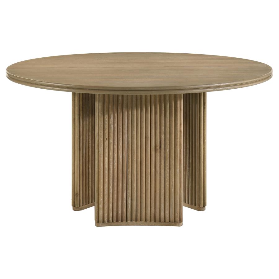 Home & Sleep Outlet - Adina 5-piece Round Dining Table Set Distressed Light Brown
