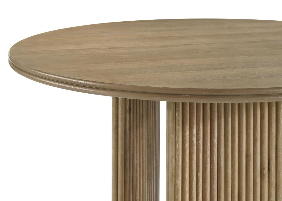 Home & Sleep Outlet - Adina 5-piece Round Dining Table Set Distressed Light Brown