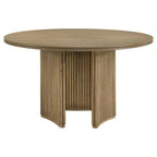 Home & Sleep Outlet - Adina 53-inch Round Wood Dining Table Distressed Light Brown