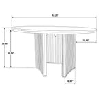 Home & Sleep Outlet - Adina 53-inch Round Wood Dining Table Distressed Light Brown