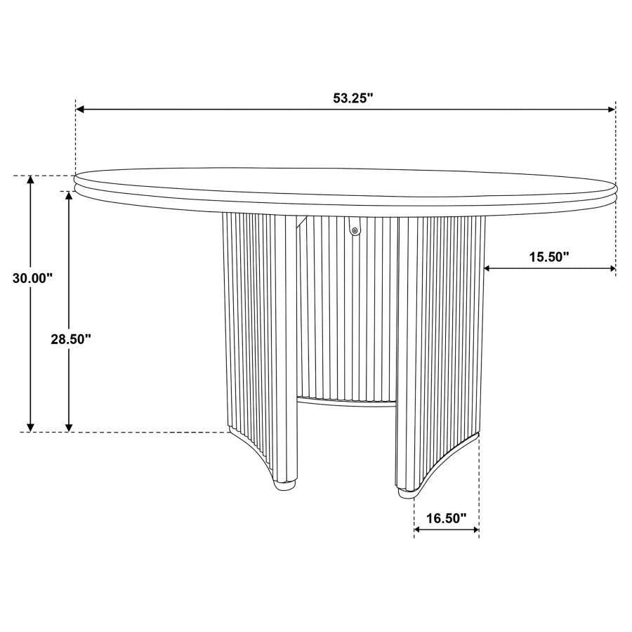 Home & Sleep Outlet - Adina 53-inch Round Wood Dining Table Distressed Light Brown