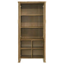 Adina 77-inch Tall Display Cabinet Distressed Light Brown