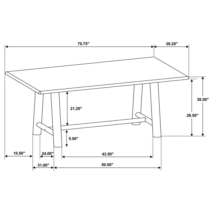 Home & Sleep Outlet - Duncan 7-piece Rectangular Wood Dining Table Set Washed Oak