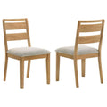 Home & Sleep Outlet - Duncan Ladder Back Dining Side Chair Washed Oak (Set of 2)