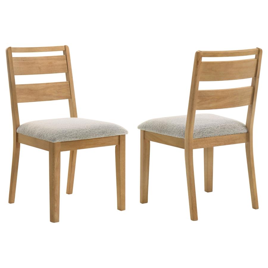 Home & Sleep Outlet - Duncan Ladder Back Dining Side Chair Washed Oak (Set of 2)