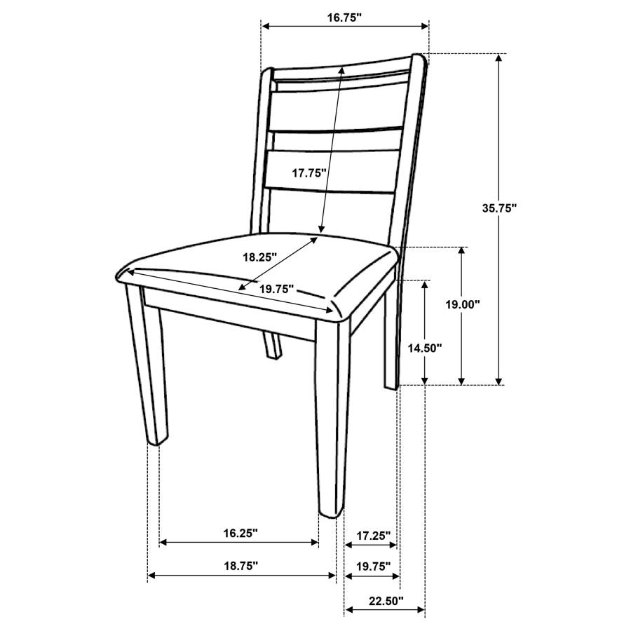 Home & Sleep Outlet - Duncan Ladder Back Dining Side Chair Washed Oak (Set of 2)