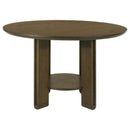 Ottowa 47-inch Round Wood Dining Table with Shelf Brown