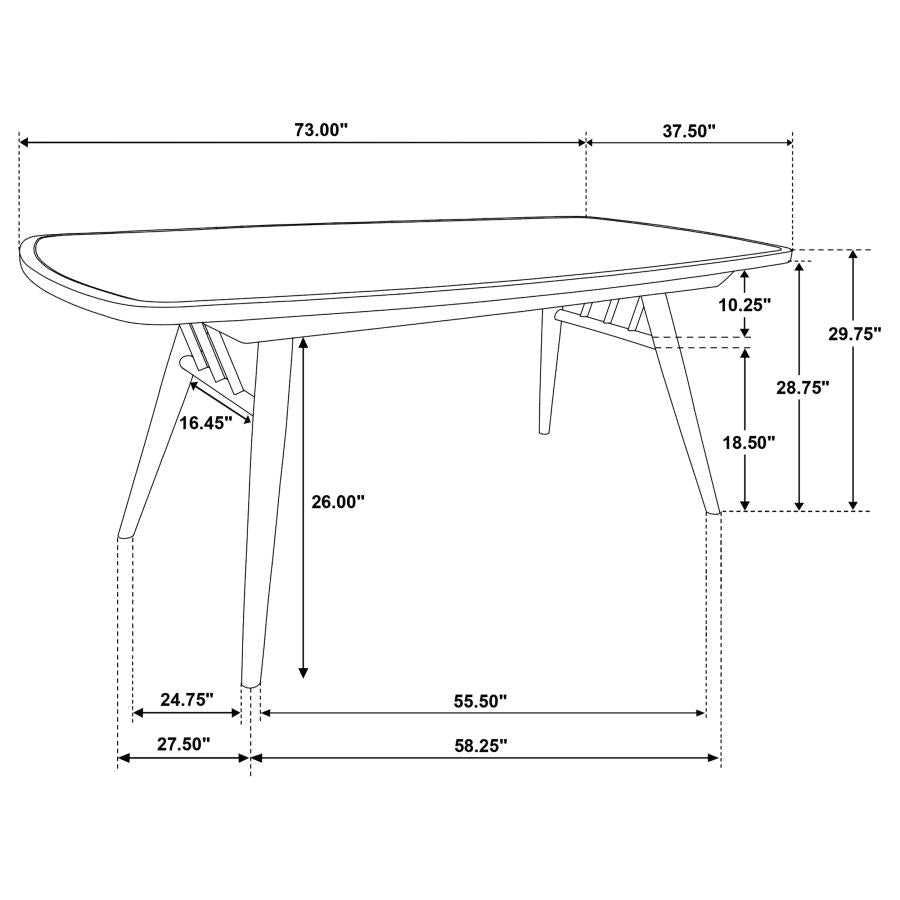 Home & Sleep Outlet - Croyden 73-inch Rectangular Dining Table Weathered Natural