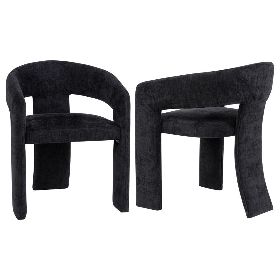 Home & Sleep Outlet - Carlow Upholstered Dining Arm Chair Black (Set of 2)