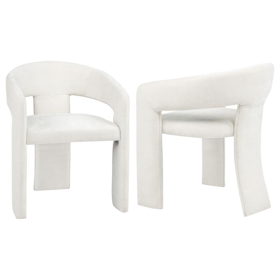 Home & Sleep Outlet - Carlow Upholstered Dining Arm Chair White (Set of 2)