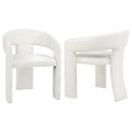Home & Sleep Outlet - Carlow Upholstered Dining Arm Chair White (Set of 2)