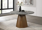 Home & Sleep Outlet - Franklin 50-inch Round Dining Table Grey and Dark Oak