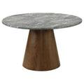 Home & Sleep Outlet - Franklin 50-inch Round Dining Table Grey and Dark Oak