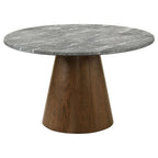 Home & Sleep Outlet - Franklin 50-inch Round Dining Table Grey and Dark Oak