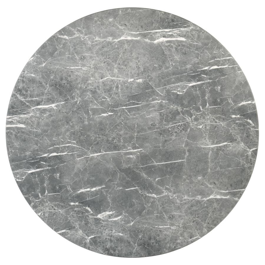 Home & Sleep Outlet - Franklin 50-inch Round Dining Table Grey and Dark Oak