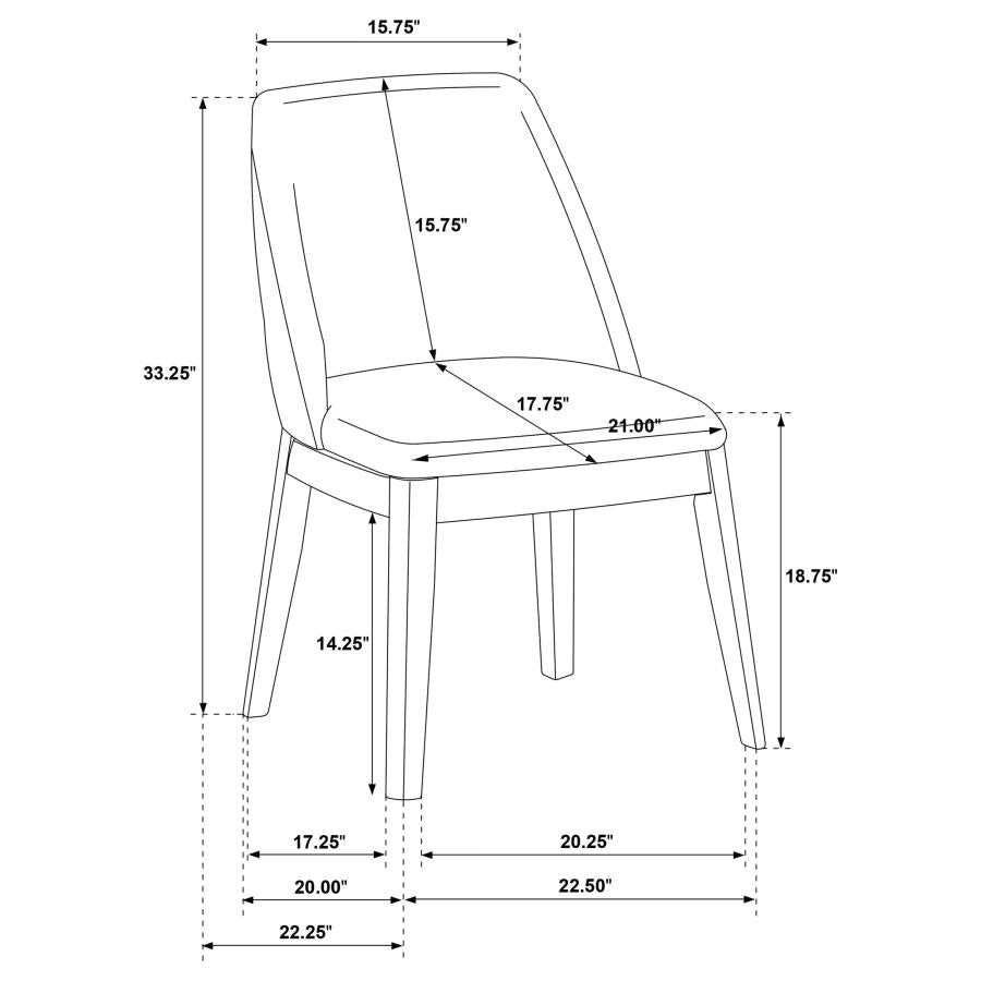 Home & Sleep Outlet - Franklin Upholstered Dining Side Chair Grey (Set of 2)
