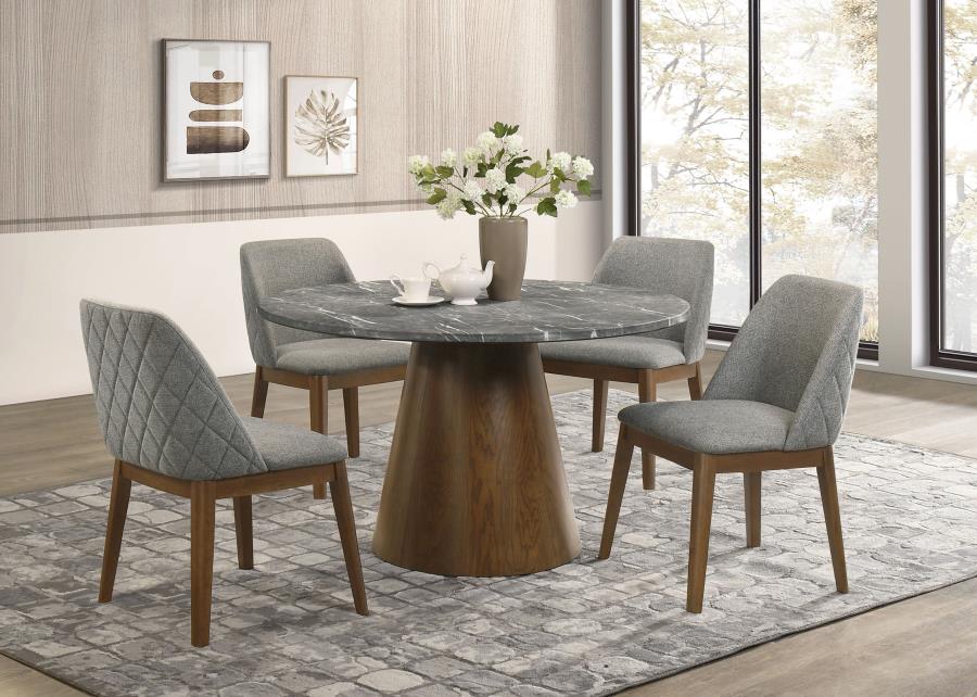 Home & Sleep Outlet - Franklin Upholstered Dining Side Chair Grey (Set of 2)