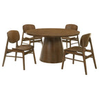 Home & Sleep Outlet - Franklin 5-piece 54-inch Round Dining Table Set Dark Brown