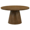 Home & Sleep Outlet - Franklin 54-inch Round Wood Pedestal Base Dining Table Dark Brown