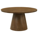 Home & Sleep Outlet - Franklin 54-inch Round Wood Pedestal Base Dining Table Dark Brown