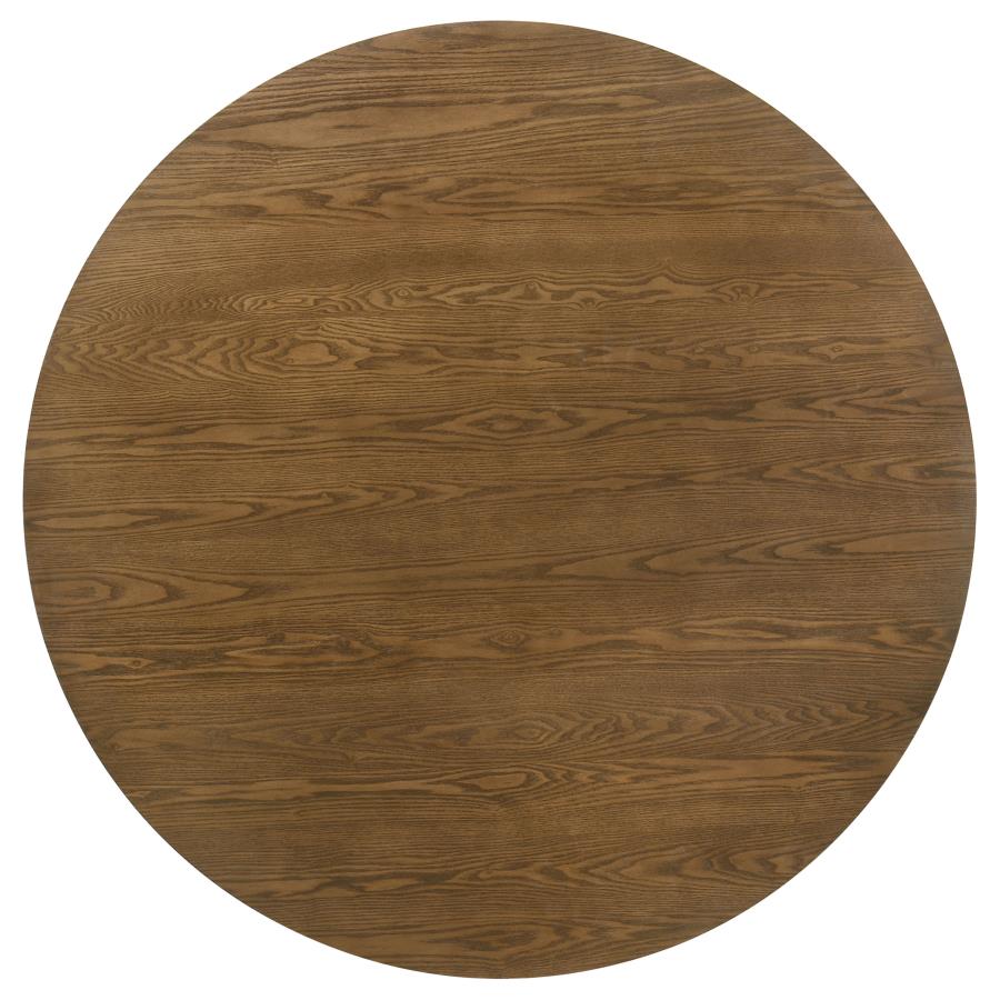 Home & Sleep Outlet - Franklin 54-inch Round Wood Pedestal Base Dining Table Dark Brown