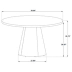 Home & Sleep Outlet - Franklin 54-inch Round Wood Pedestal Base Dining Table Dark Brown