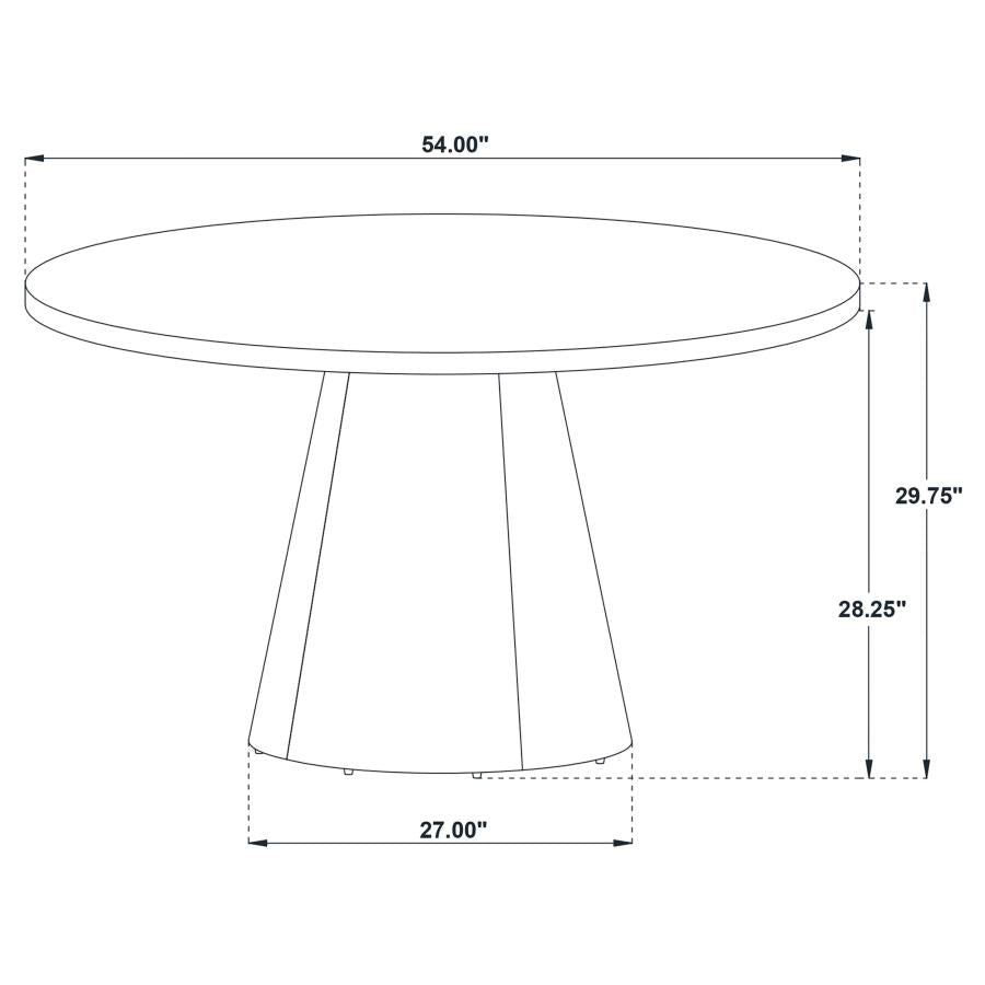 Home & Sleep Outlet - Franklin 54-inch Round Wood Pedestal Base Dining Table Dark Brown