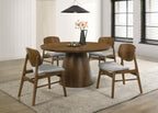 Home & Sleep Outlet - Franklin 54-inch Round Wood Pedestal Base Dining Table Dark Brown