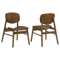 Home & Sleep Outlet - Benford Dining Side Chair Wood Seat Dark Brown (Set of 2)