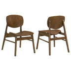 Home & Sleep Outlet - Benford Dining Side Chair Wood Seat Dark Brown (Set of 2)