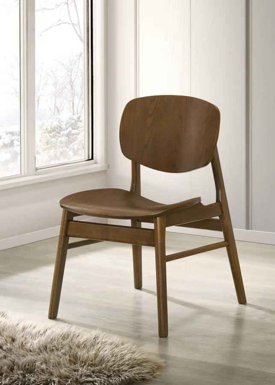 Benford Dining Side Chair Wood Seat Dark Brown (Set of 2)