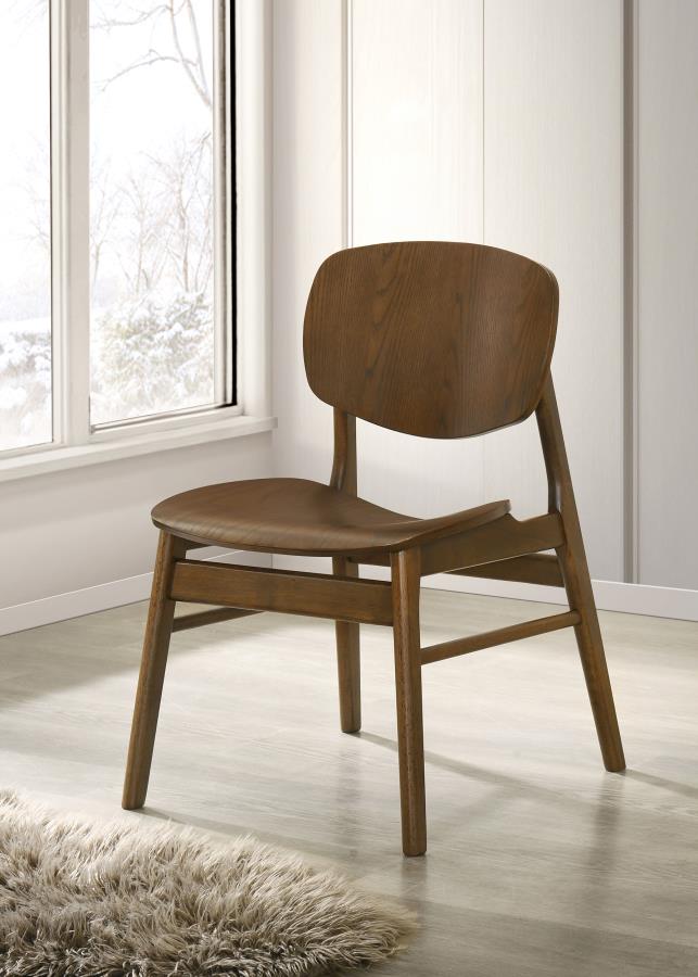 Home & Sleep Outlet - Benford Dining Side Chair Wood Seat Dark Brown (Set of 2)