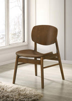 Home & Sleep Outlet - Benford Dining Side Chair Wood Seat Dark Brown (Set of 2)