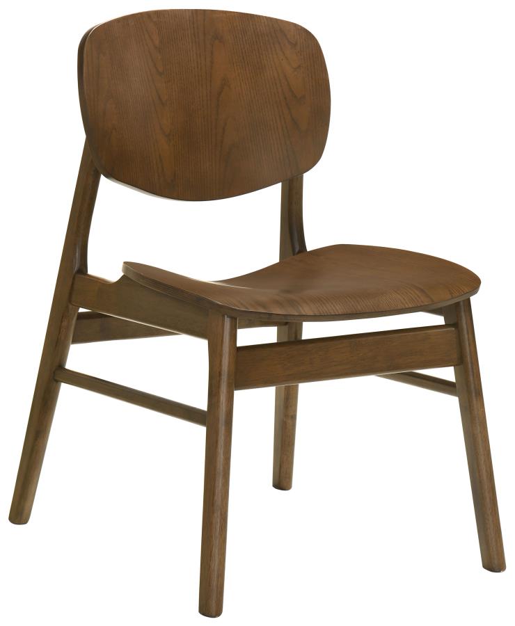 Home & Sleep Outlet - Benford Dining Side Chair Wood Seat Dark Brown (Set of 2)
