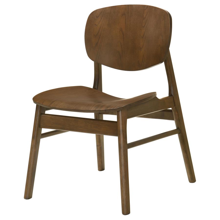 Home & Sleep Outlet - Benford Dining Side Chair Wood Seat Dark Brown (Set of 2)