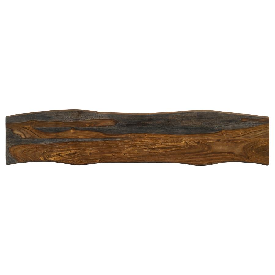 Home & Sleep Outlet - Neve Live Edge Wood Dining Bench Hairpin Legs Grey Sheesham