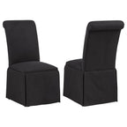 Home & Sleep Outlet - Shawna Upholstered Skirted Side Chair Black (Set of 2)