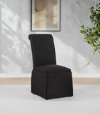 Home & Sleep Outlet - Shawna Upholstered Skirted Side Chair Black (Set of 2)