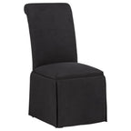 Home & Sleep Outlet - Shawna Upholstered Skirted Side Chair Black (Set of 2)