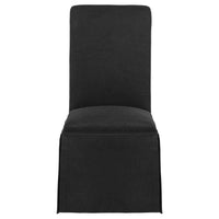 Shawna Upholstered Skirted Side Chair Black (Set of 2)