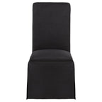 Home & Sleep Outlet - Shawna Upholstered Skirted Side Chair Black (Set of 2)