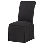 Home & Sleep Outlet - Shawna Upholstered Skirted Side Chair Black (Set of 2)