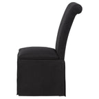 Home & Sleep Outlet - Shawna Upholstered Skirted Side Chair Black (Set of 2)