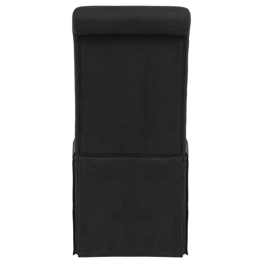Home & Sleep Outlet - Shawna Upholstered Skirted Side Chair Black (Set of 2)